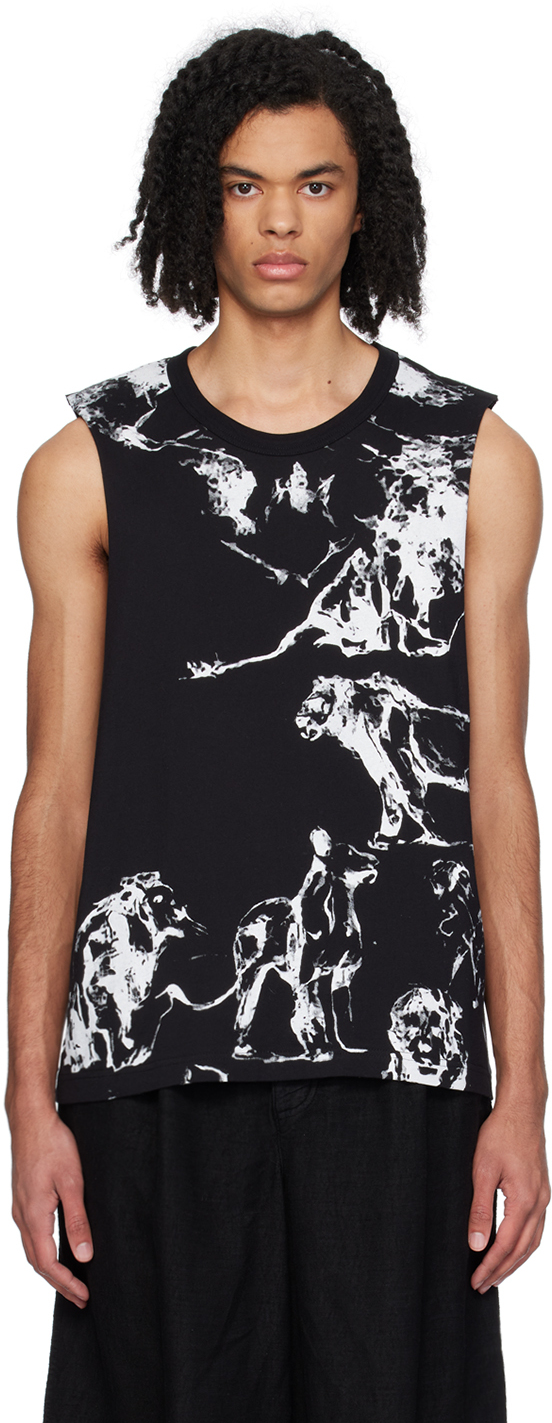 Shop Taakk Black Printed Tank Top