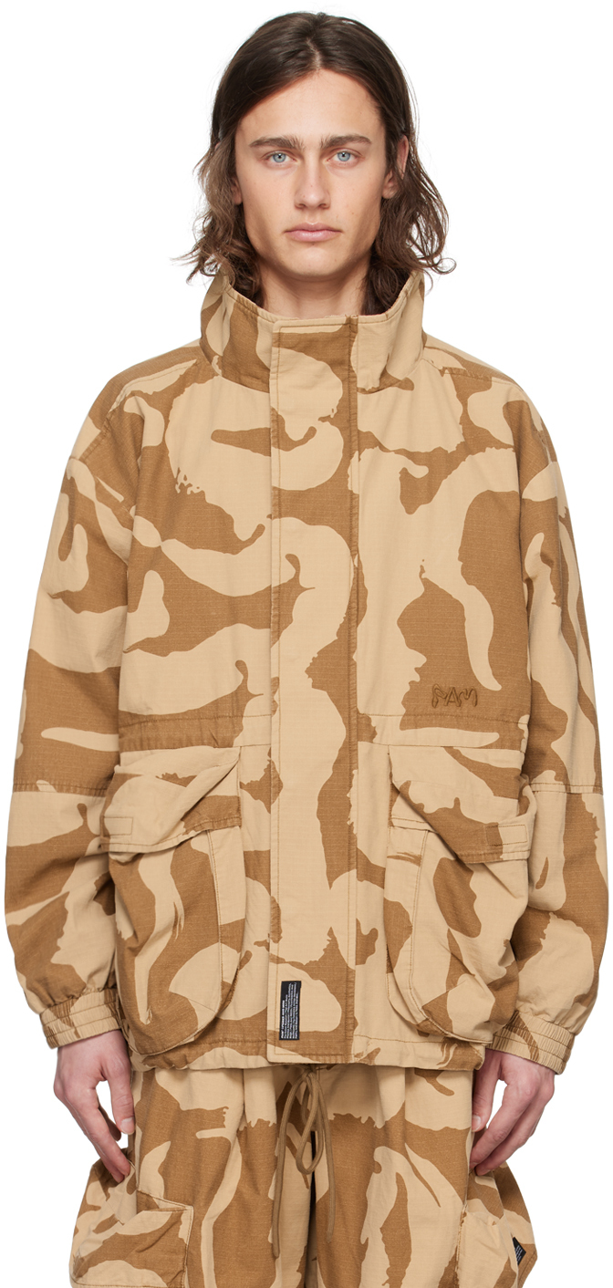 Perks And Mini Beige Transgression Jacket In Desert Camo