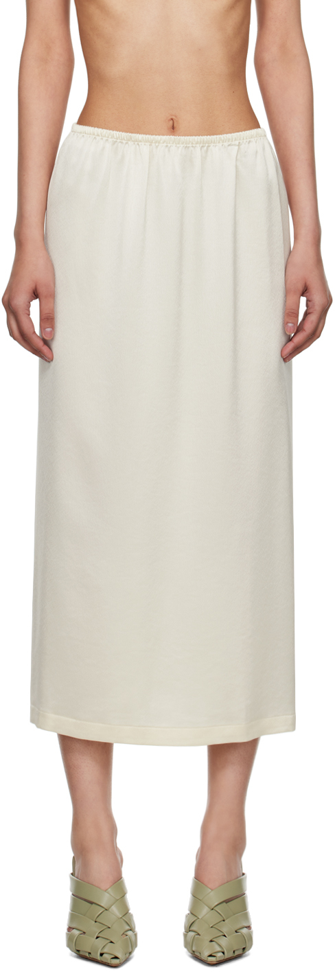 Shop Leset Off-white Barb Midi Skirt In Creme