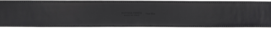 Bottega Veneta Black Abstract Belt In 1019 Black M Brass