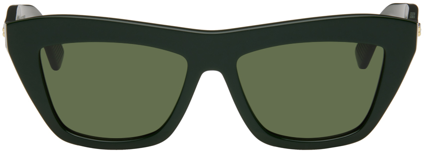 Bottega Veneta Green Cat-eye Sunglasses In 007 Green