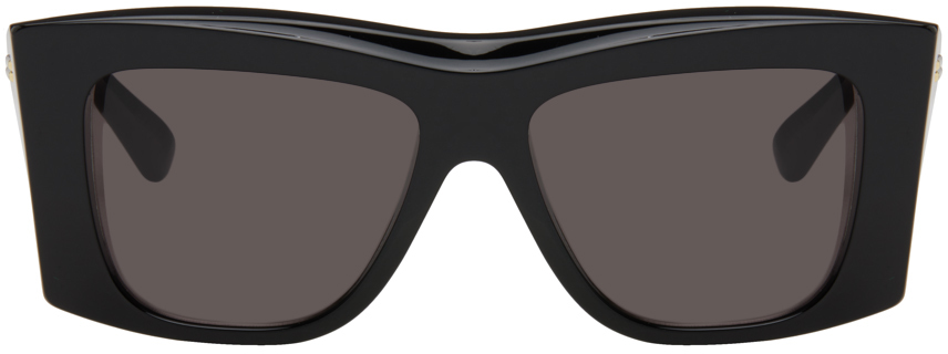 Bottega Veneta Black Visor Sunglasses In 001 Black