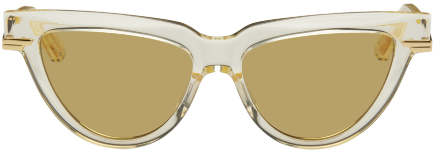 Shop Bottega Veneta Yellow Cat-eye Sunglasses In 004 Yellow