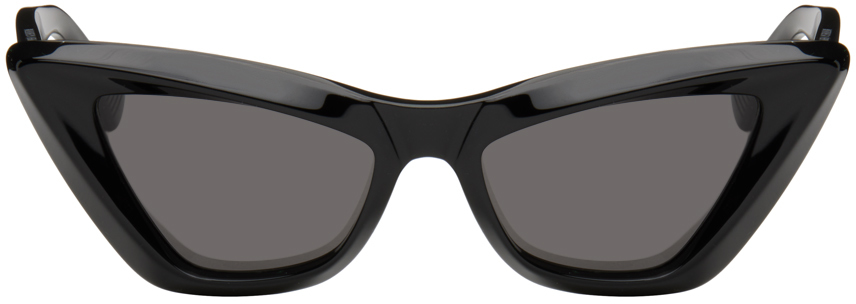 Bottega Veneta Black Pointed Cat-eye Sunglasses In 001 Black