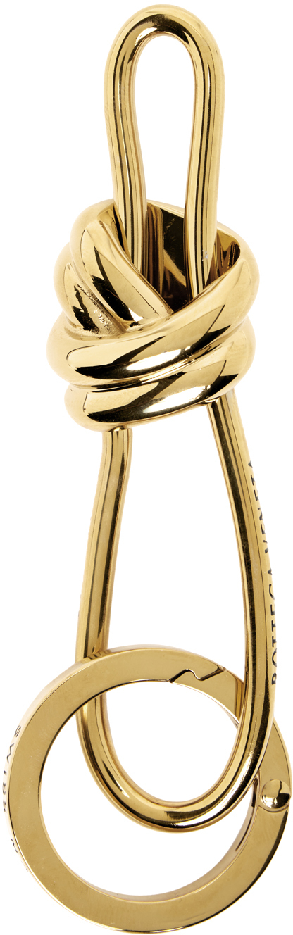 Bottega Veneta Gold Andiamo Keychain In 8953 M Brass