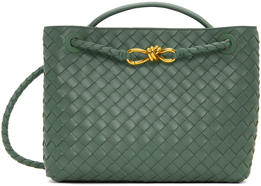 Bottega Veneta Green Medium Andiamo Bag In 3293 Aloe M Brass