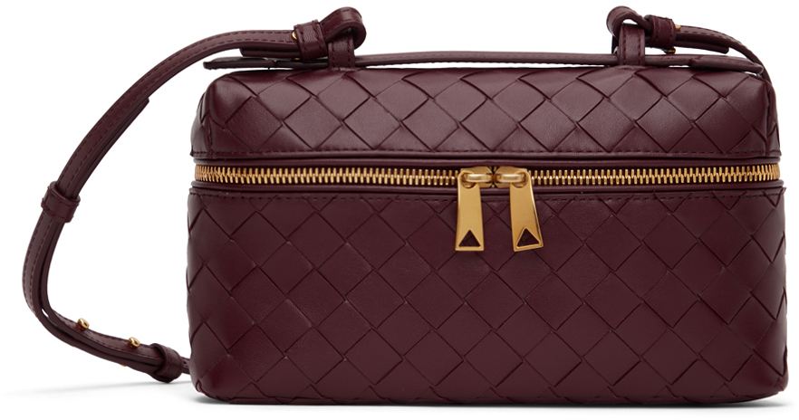 Bottega Veneta: Burgundy Vanity Case Bag | SSENSE