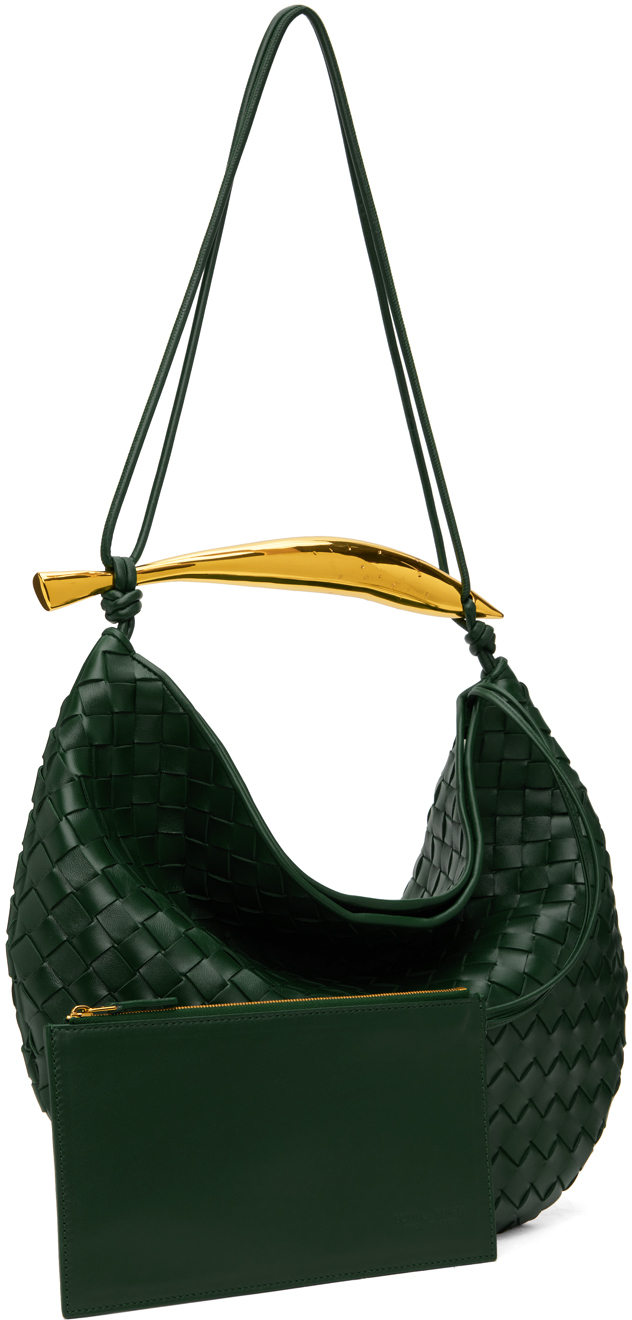 Bottega Veneta Green Medium Sardine Bag In 3050 Emerald Green