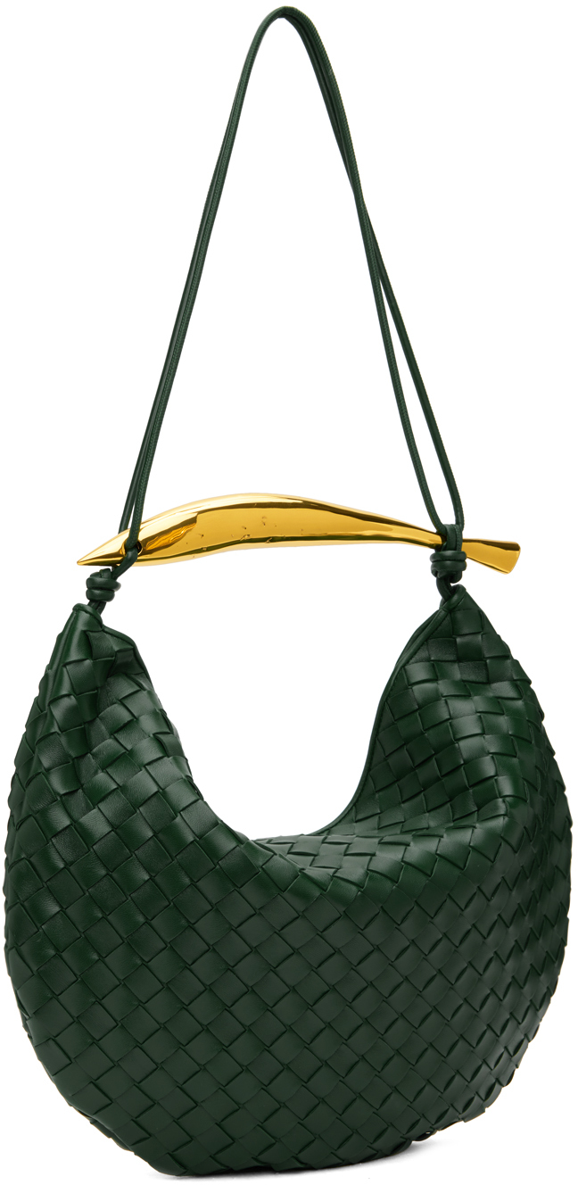 Bottega Veneta Green Medium Sardine Bag In 3050 Emerald Green
