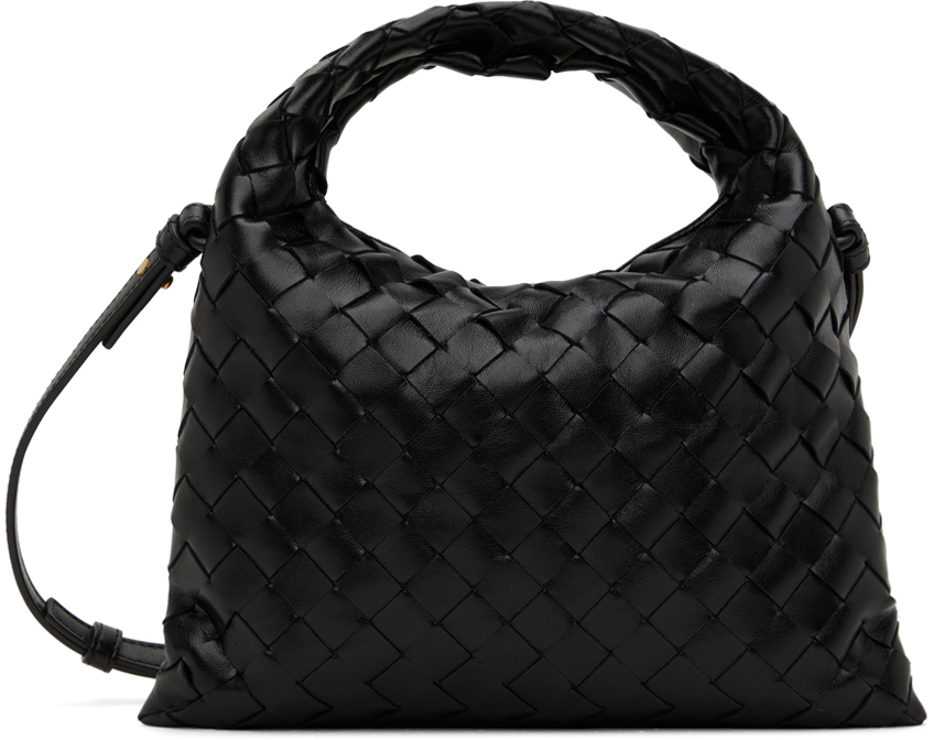 【関税込み】Bottega Veneta ブラック スモール Hop バッグ Bottega Veneta: ブラック スモール Hop バッグ | SSENSE 日本