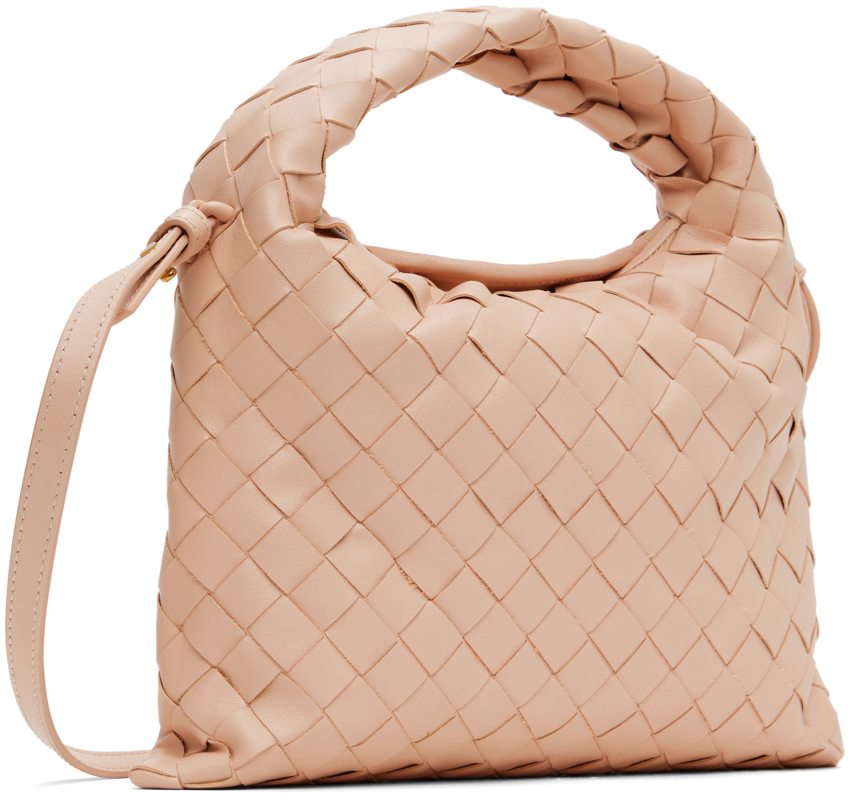 Bottega Veneta Pale Pink Mini Hop Crossbody Bag In 6913 Lotus M Brass