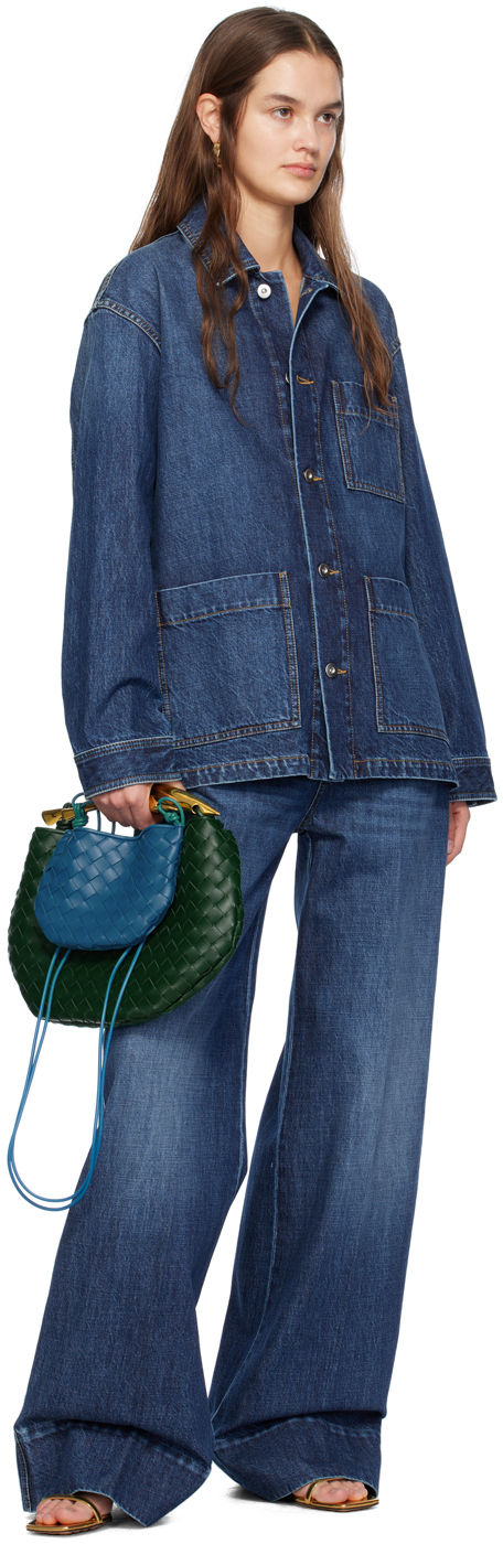 Bottega Veneta Blue Mini Sardine Bag In 4425 Deep Pacific