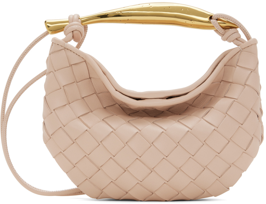 Bottega Veneta Pink Mini Sardine Bag In 6915 Petale M Brass