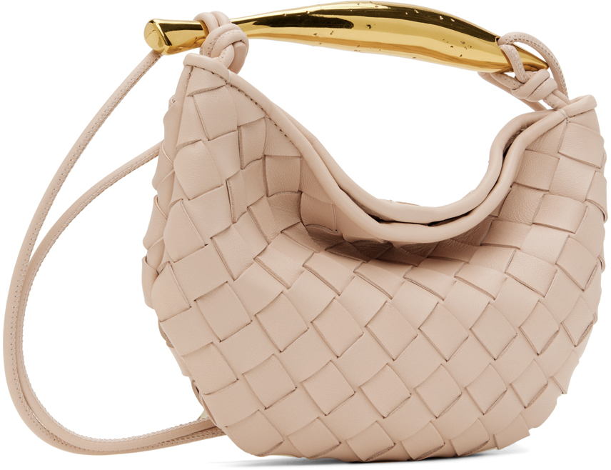 Bottega Veneta Sardine Mini Leather Crossbody Bag In 6915 Petale M Brass
