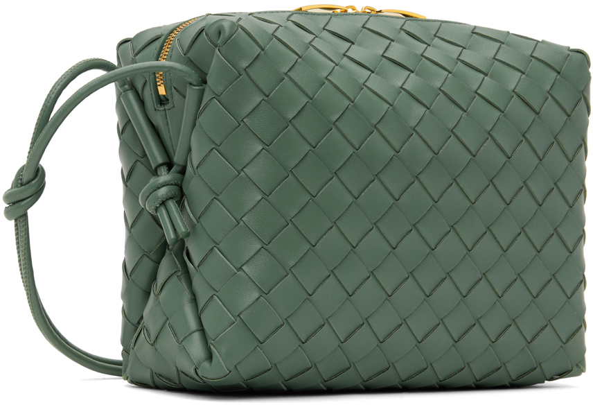 Bottega Veneta Camera Loop Bag Small Size In 3198 Aloe Gold