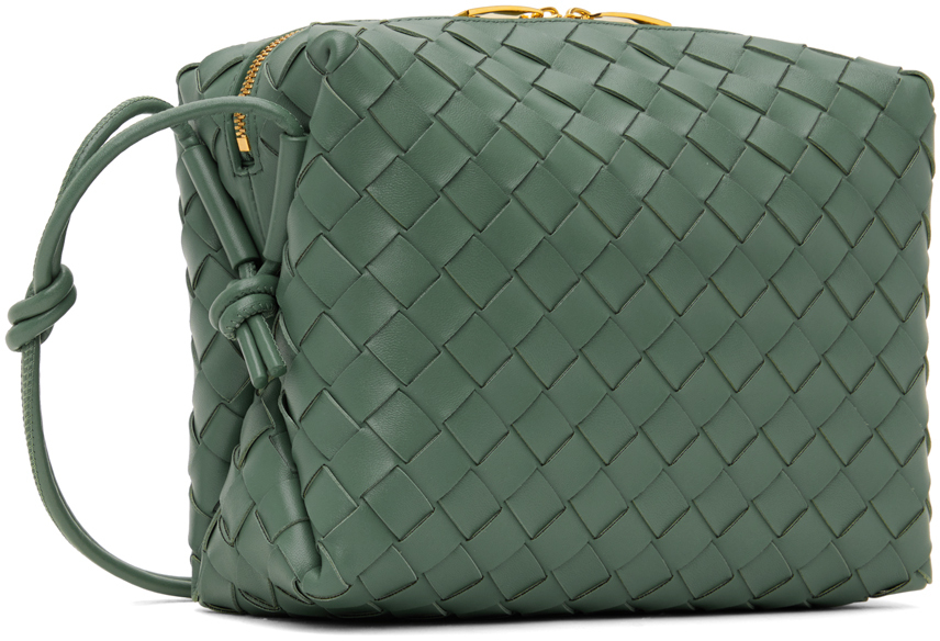 Bottega Veneta Camera Loop Bag Small Size In 3198 Aloe Gold