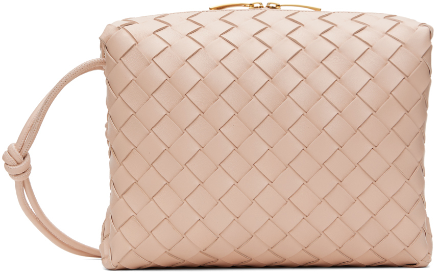 Bottega Veneta Pink Small Loop Camera Bag In 6917 Lotus Gold