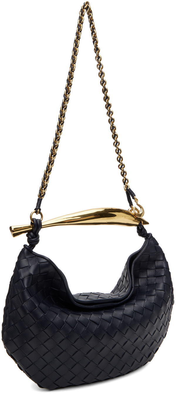 Bottega Veneta Sardine Mini Leather Crossbody Bag In 8847 Space M Brass