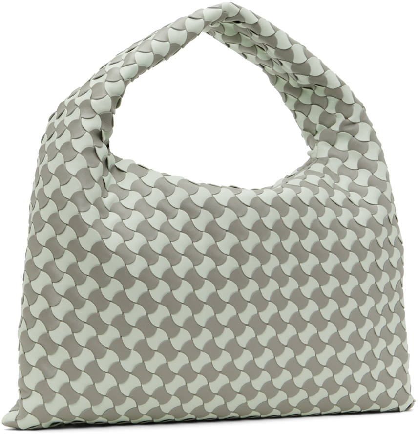 Bottega Veneta Green & Gray Small Hop Bag In 1549 Agate G Gl./a