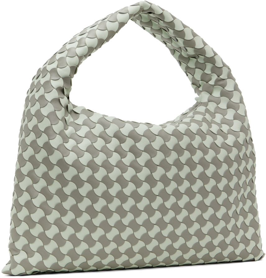 Bottega Veneta Green & Gray Small Hop Bag In 1549 Agate G Gl./a