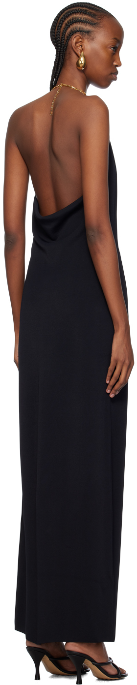 Bottega Veneta Backless Column Gown With Chain Detail In 1000-black