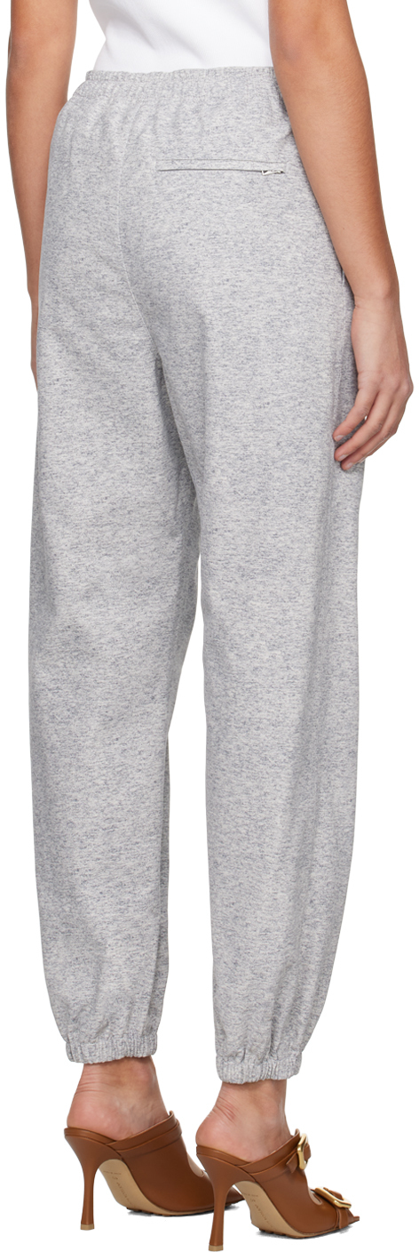 Bottega Veneta Gray Printed Leather Pants In 8531 Light Grey Mel