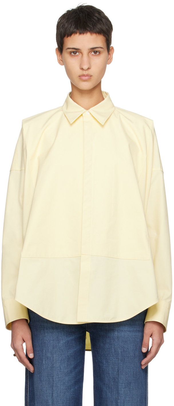 Bottega Veneta Yellow Compact Shirt In 7361-barley