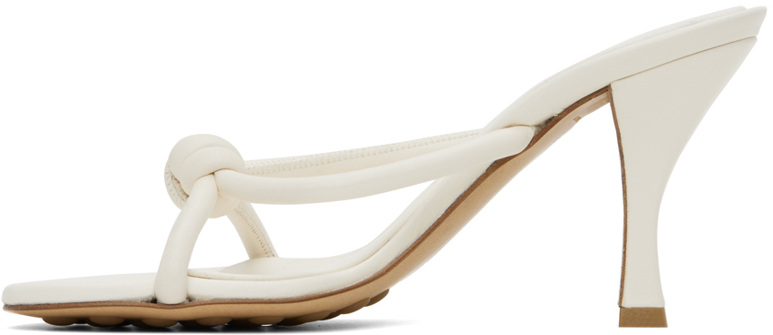 Bottega Veneta Blink Leather Knot Slide Sandals In 9013-white