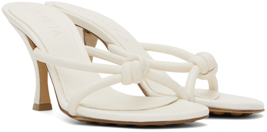 Bottega Veneta Blink Leather Knot Slide Sandals In 9013-white