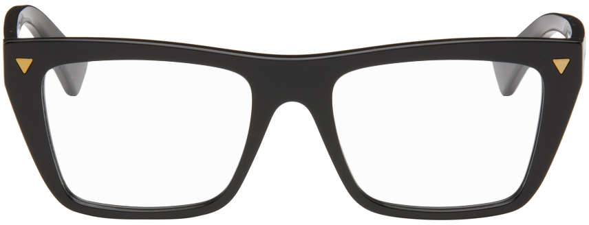 Bottega Veneta Black Square Glasses In Black-black-transpar