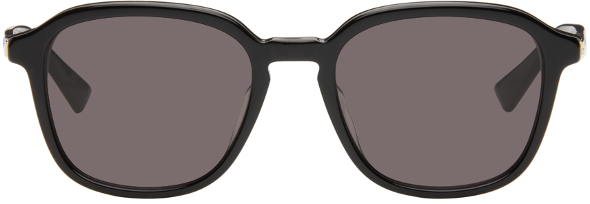 Bottega Veneta ラウンド型サングラス ブラック ブラック/グレークラシック オーバル サングラス| Bottega