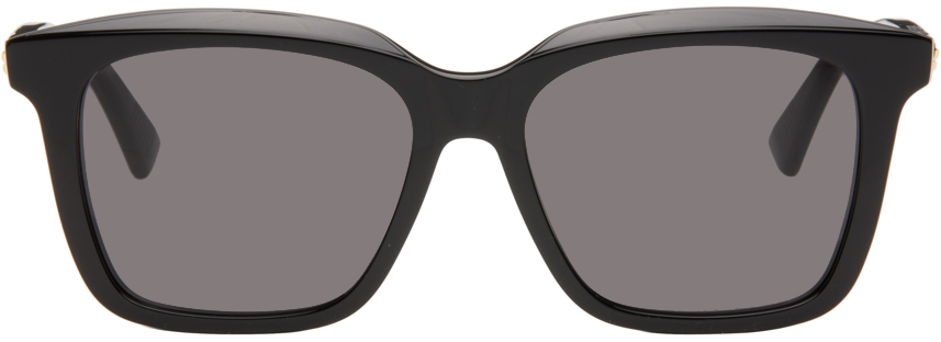 Bottega Veneta Black Square Sunglasses In Black-black-grey