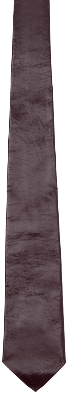 Bottega Veneta Burgundy Shiny Leather Tie In Brown