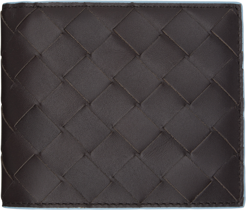 Shop Bottega Veneta Black Intrecciato Bi-fold Wallet In 2350 Fondant Ice