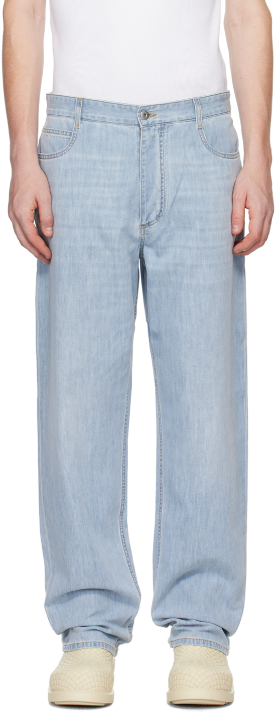 Bottega Veneta: Blue Light-Bleached Jeans | SSENSE