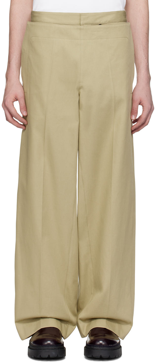 Beige Layered Trousers