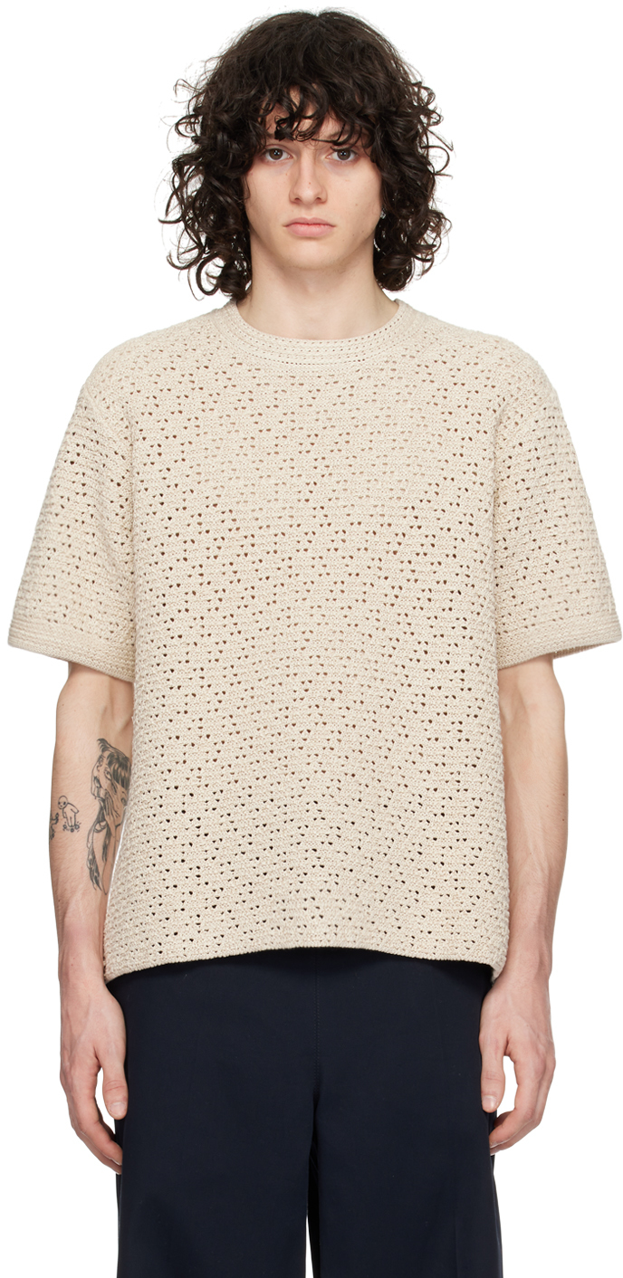 Bottega Veneta: Off-White Crewneck T-Shirt | SSENSE