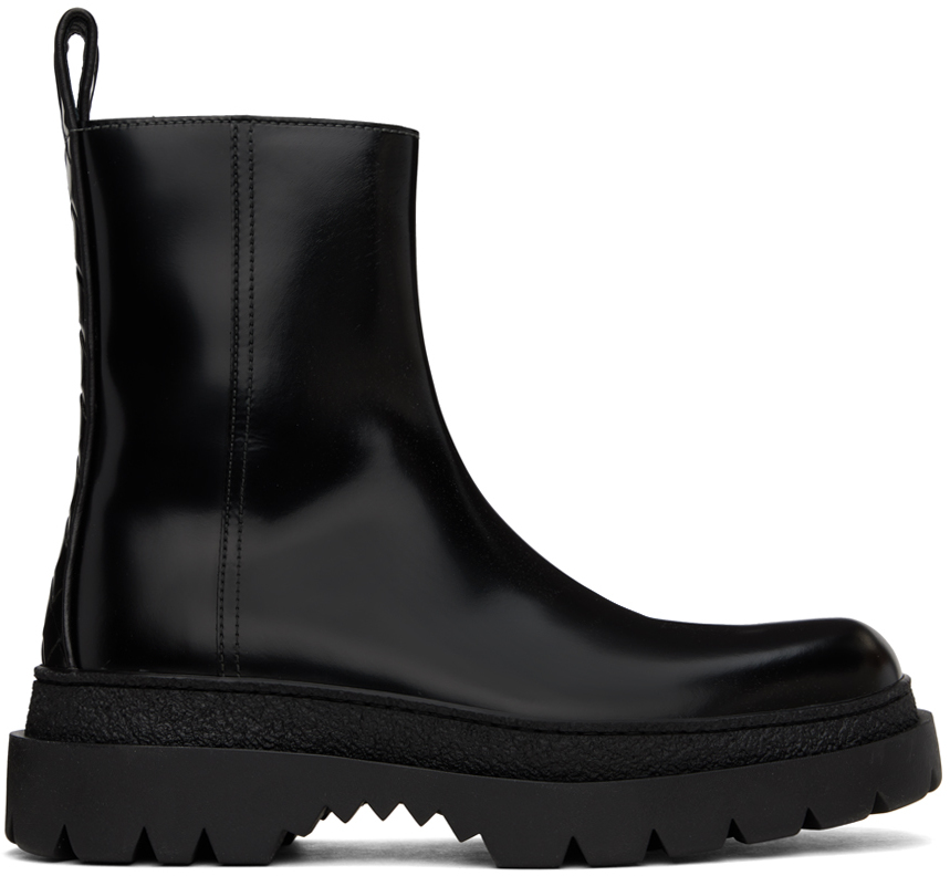 Bottega Veneta: Black Highway Chelsea Boots | SSENSE
