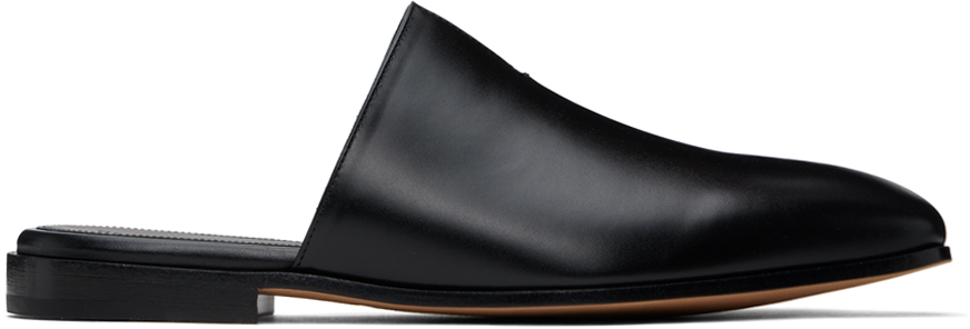 【関税込み】Bottega Veneta ブラック Roma ミュール Bottega Veneta: ブラック Roma ミュール | SSENSE 日本