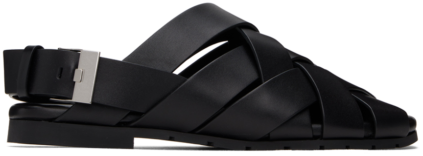 Bottega Veneta Black Alfie Sandals In 1000-black