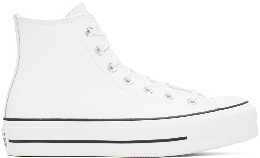 Converse White Chuck Taylor All Star Lift Trainers In White/black