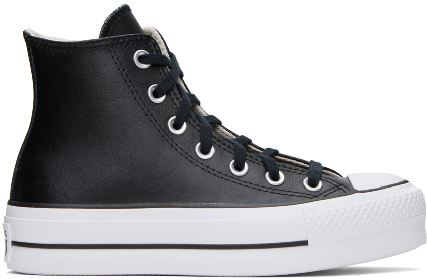 Converse Black All Star Lift Sneakers In Black/white