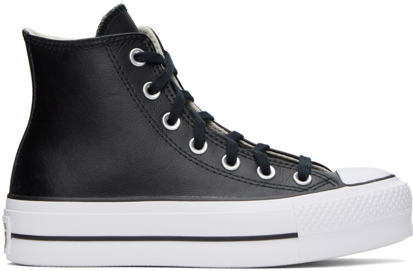 Converse: Baskets All Star noires à plateforme | SSENSE France