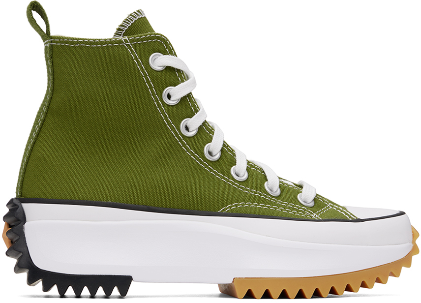 Converse Green Run Star Hike Sneakers In Grassy/white/black