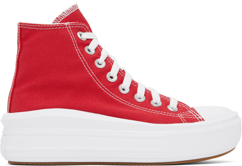Converse Red Chuck Taylor All Star Move Sneakers In Red/white/gum
