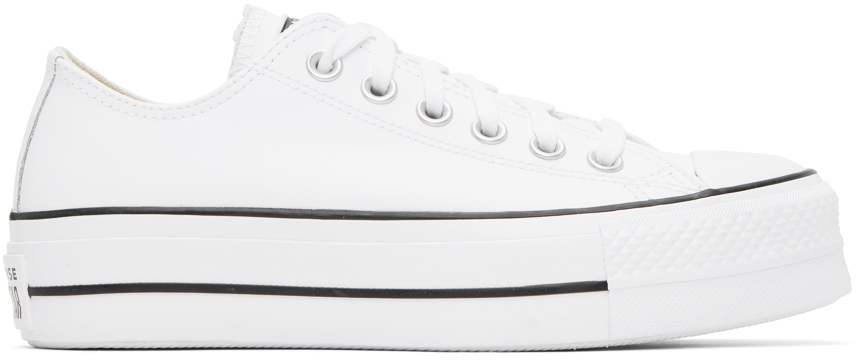 Shop Converse White Chuck Taylor All Star Platform Sneakers In White/black