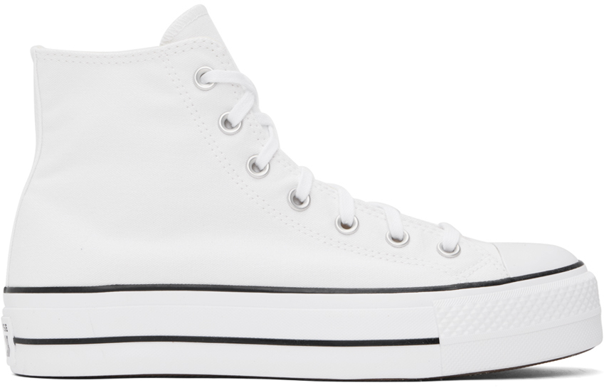Shop Converse White Chuck Taylor All Star Platform Sneakers In White/black/white