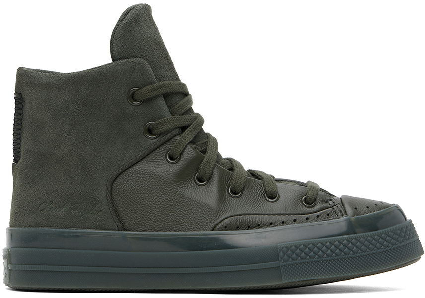 Converse: Khaki Chuck 70 Marquis Leather High Top Sneakers