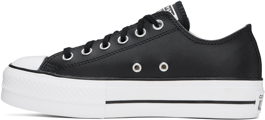 Converse Lift Low Upper Board Shoes In Black/black/white