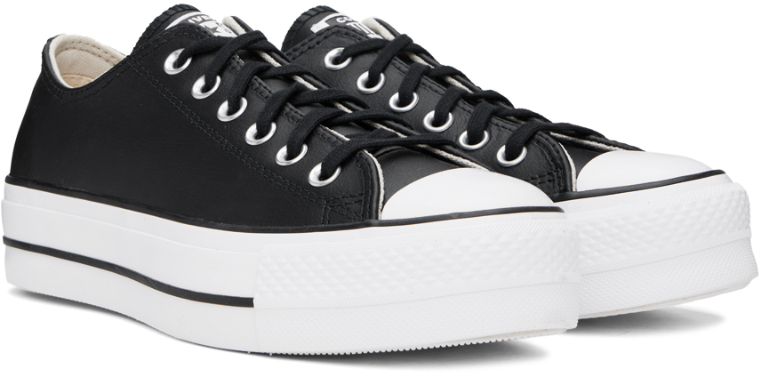 Converse Lift Low Upper Board Shoes In Black/black/white
